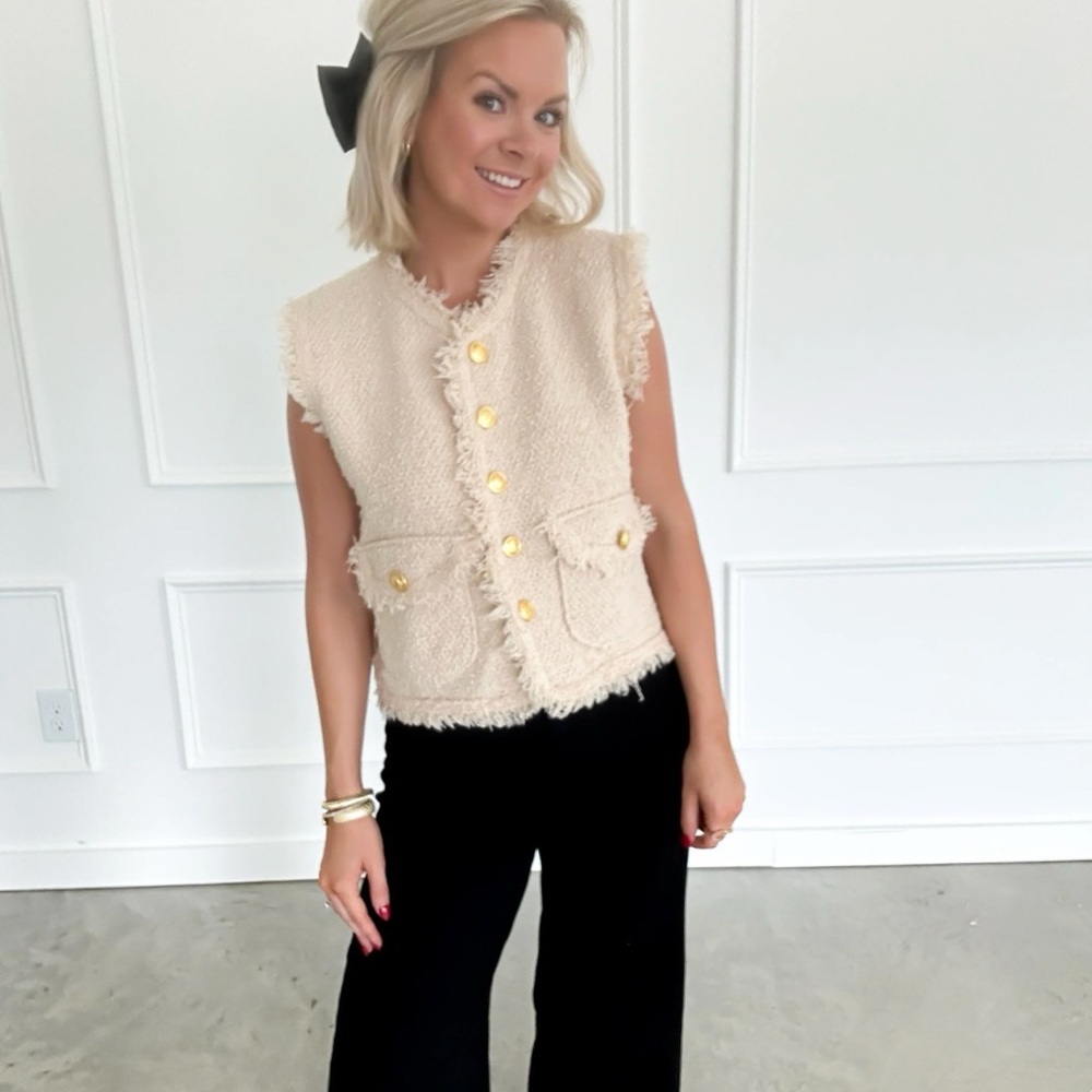 Gold Button Vest - Small